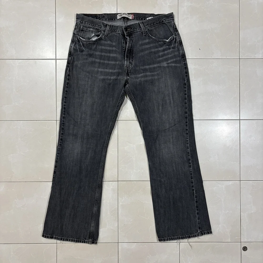 Levis 527 Jeans Mens 38x32 Grey Boot Cut Denim Dark Wash Cowboy Western Y2K